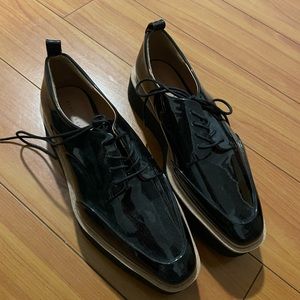 zara oxford platform shoes